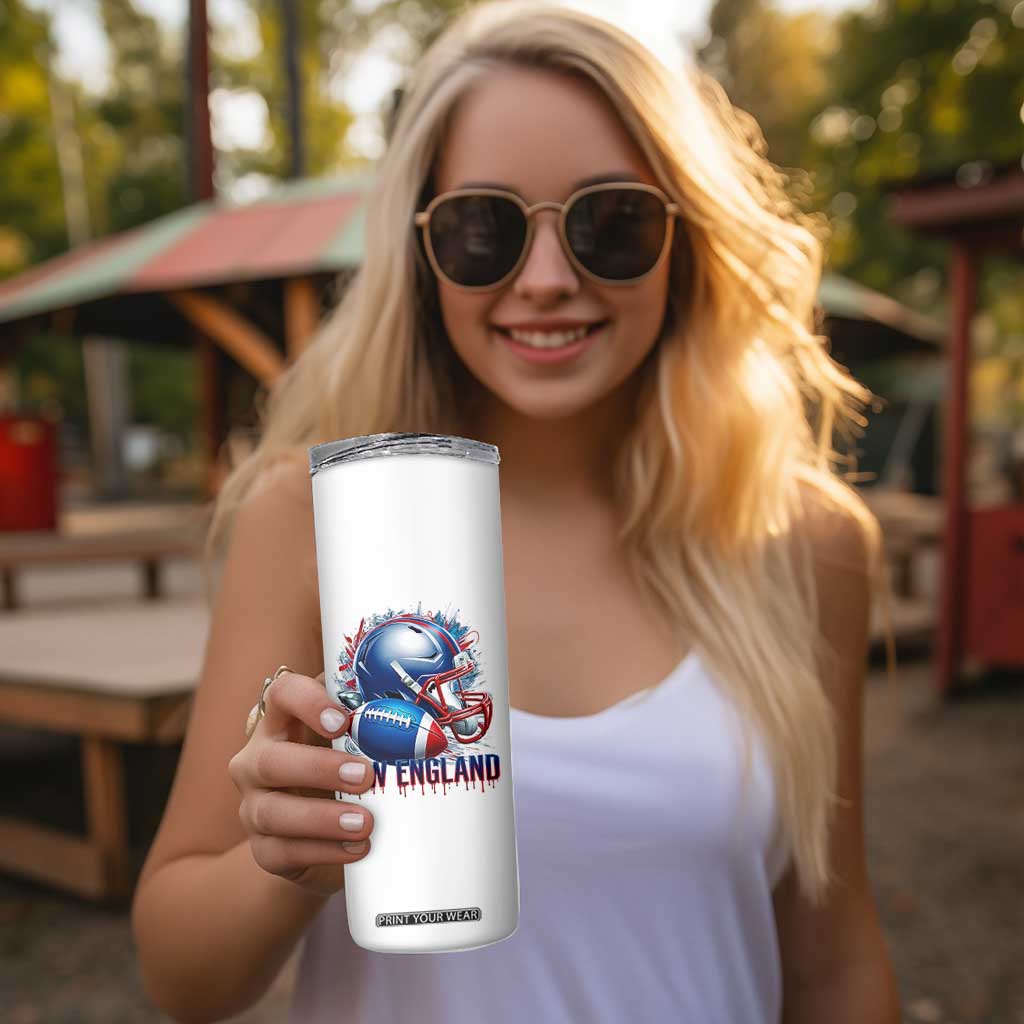 NE Football Spirit Skinny Tumbler Game Day Sports Fan Gift TS12 Print Your Wear