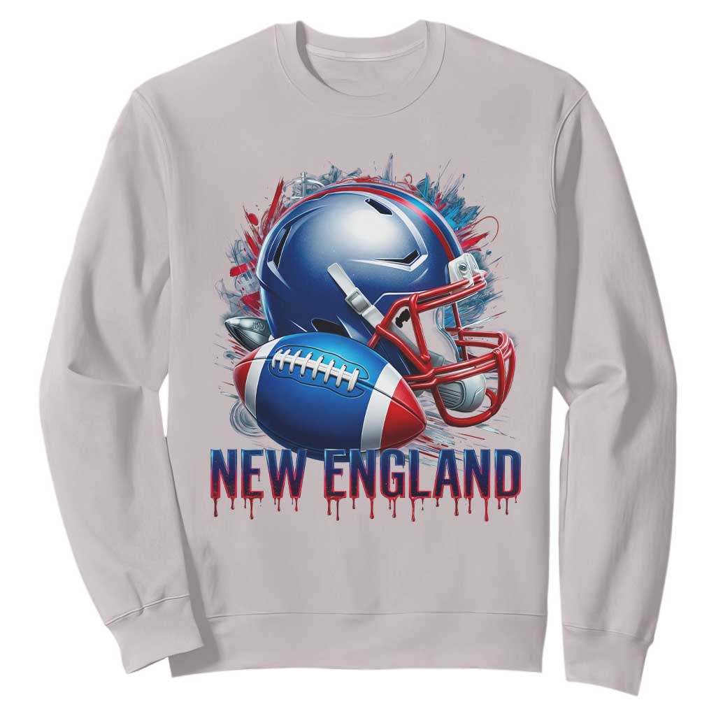 NE Football Spirit Sweatshirt Game Day Sports Fan Gift TS12 Ice Gray Print Your Wear