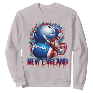 NE Football Spirit Sweatshirt Game Day Sports Fan Gift TS12 Ice Gray Print Your Wear