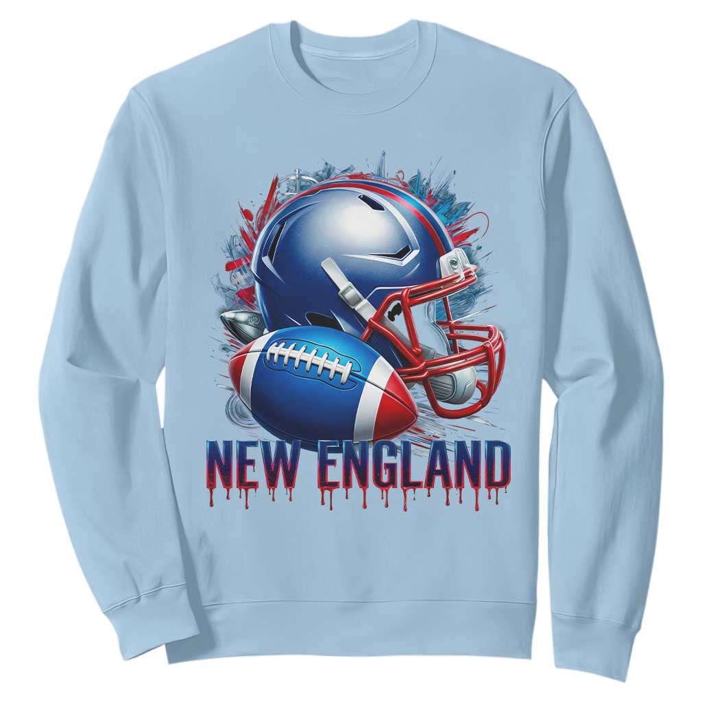 NE Football Spirit Sweatshirt Game Day Sports Fan Gift TS12 Light Blue Print Your Wear