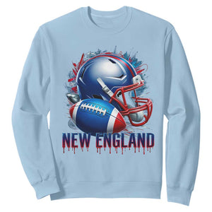 NE Football Spirit Sweatshirt Game Day Sports Fan Gift TS12 Light Blue Print Your Wear