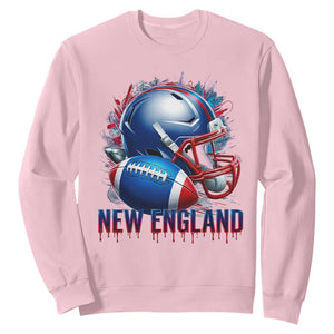 NE Football Spirit Sweatshirt Game Day Sports Fan Gift TS12 Light Pink Print Your Wear