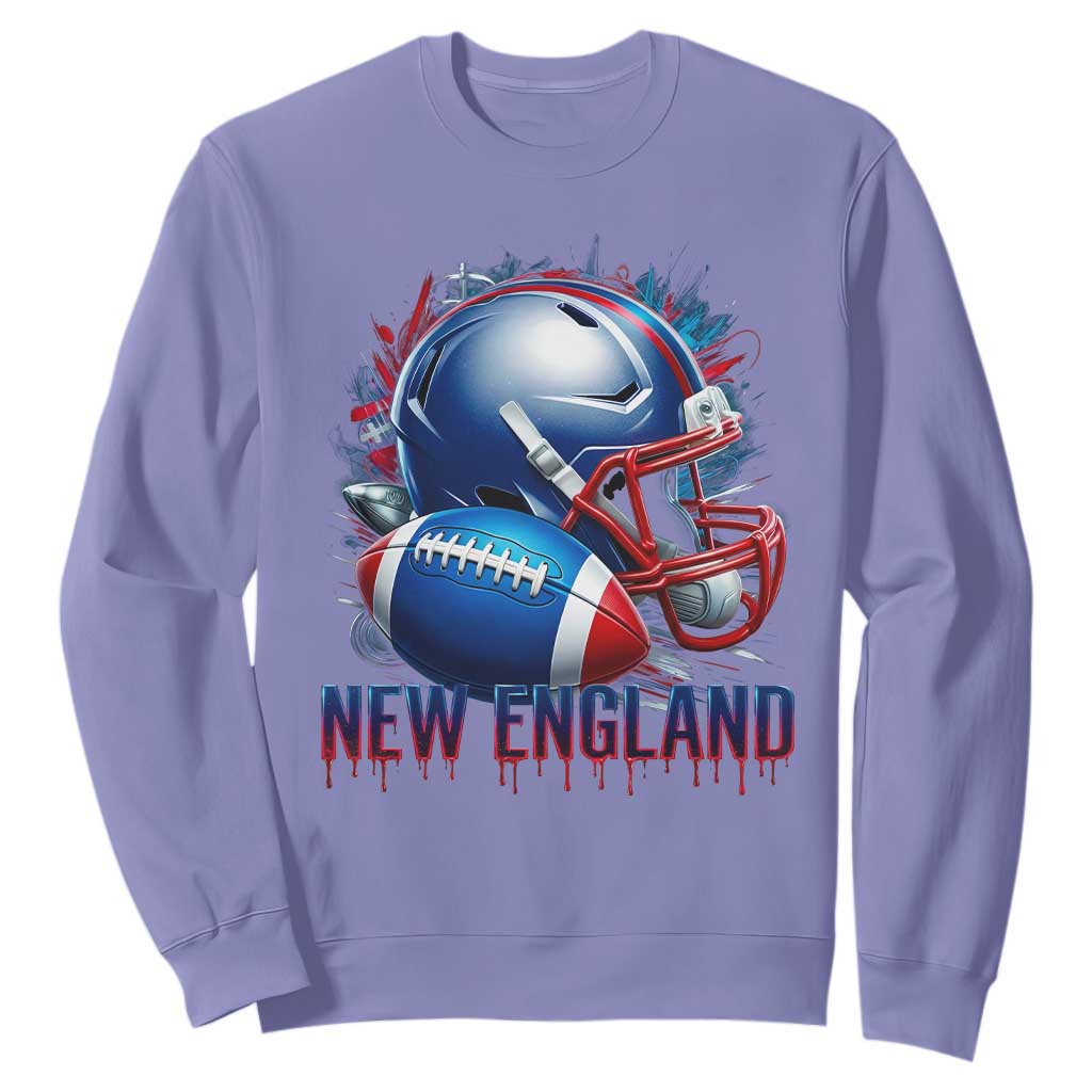 NE Football Spirit Sweatshirt Game Day Sports Fan Gift TS12 Violet Print Your Wear