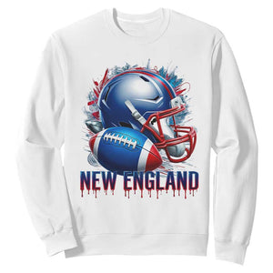 NE Football Spirit Sweatshirt Game Day Sports Fan Gift TS12 White Print Your Wear