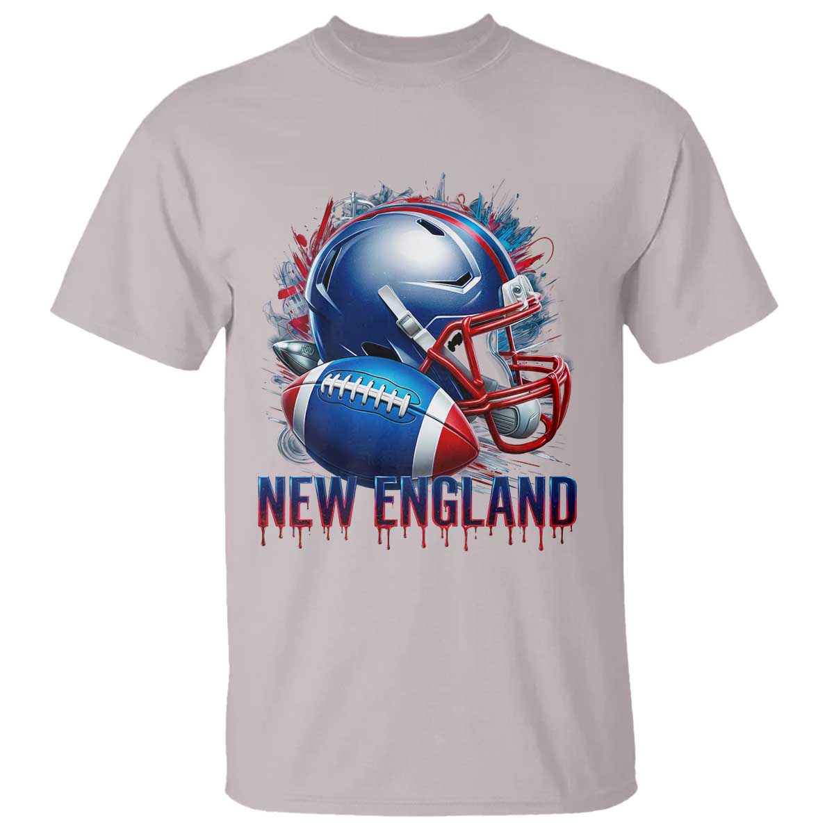 NE Football Spirit T Shirt Game Day Sports Fan Gift TS12 Ice Gray Print Your Wear