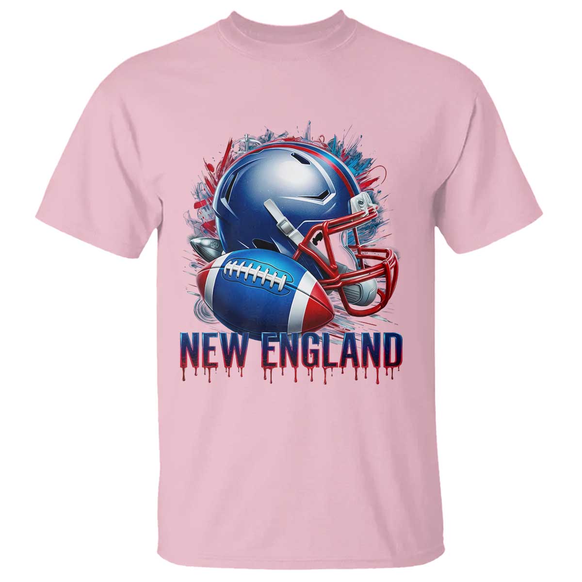NE Football Spirit T Shirt Game Day Sports Fan Gift TS12 Light Pink Print Your Wear