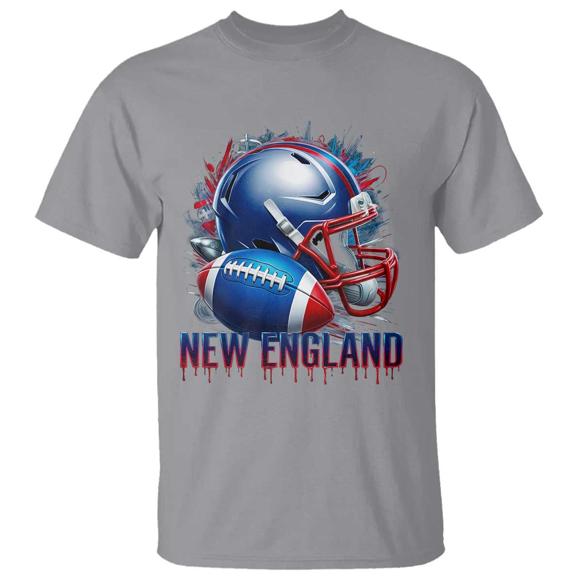 NE Football Spirit T Shirt Game Day Sports Fan Gift TS12 Sport Gray Print Your Wear