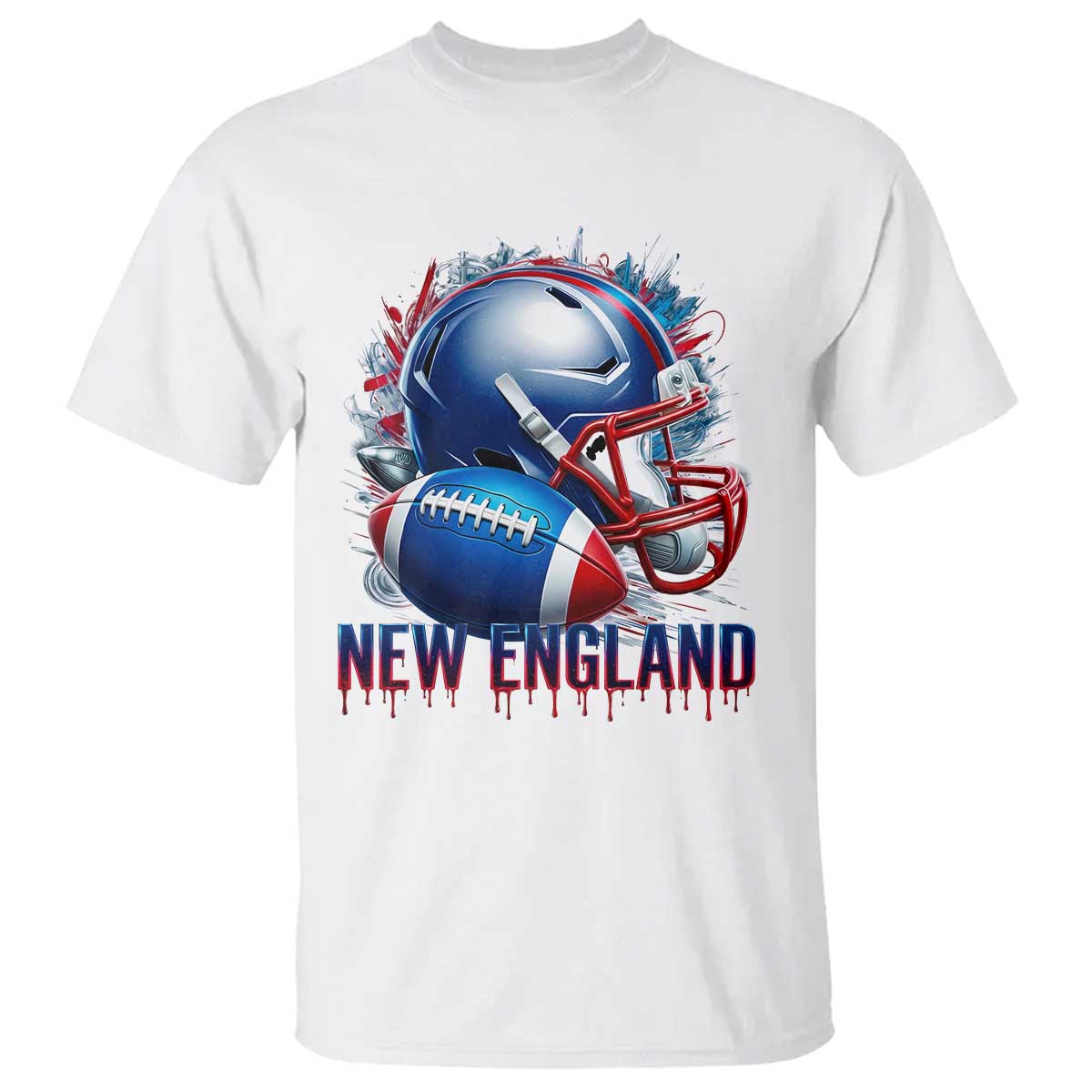 NE Football Spirit T Shirt Game Day Sports Fan Gift TS12 White Print Your Wear