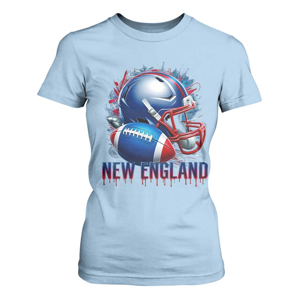 NE Football Spirit T Shirt For Women Game Day Sports Fan Gift TS12 Light Blue Print Your Wear
