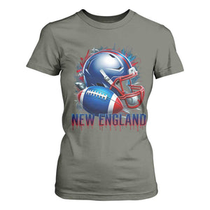 NE Football Spirit T Shirt For Women Game Day Sports Fan Gift TS12 Military Green Print Your Wear