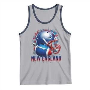 NE Football Spirit Tank Top Game Day Sports Fan Gift TS12 Athletic Heather Navy Print Your Wear