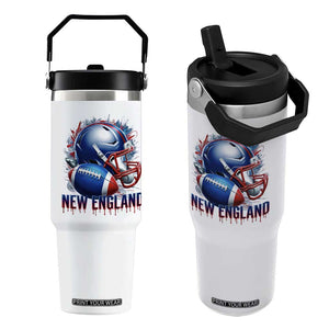 NE Football Spirit Flip Straw Tumbler Game Day Sports Fan Gift TS12 One Size: 30 oz White Print Your Wear