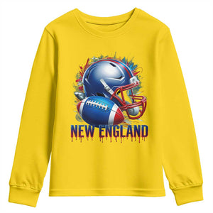 NE Football Spirit Youth Sweatshirt Game Day Sports Fan Gift TS12 Daisy Print Your Wear