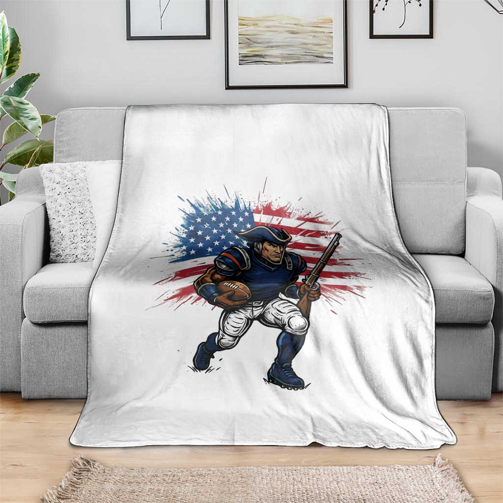 NE Football Fan Supporter Throw Blanket American Flag Pride Gift TS12 Print Your Wear