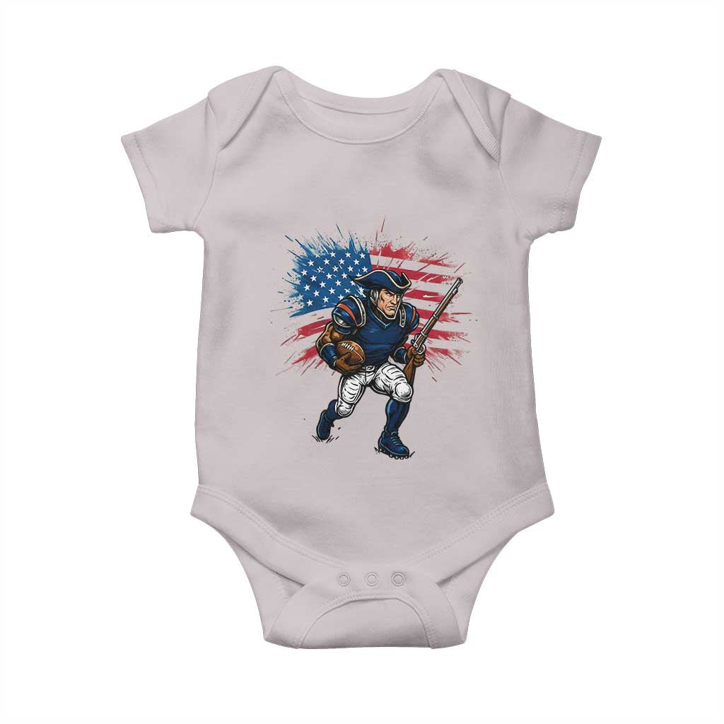 NE Football Fan Supporter Baby Onesie American Flag Pride Gift TS12 Ice Gray Print Your Wear