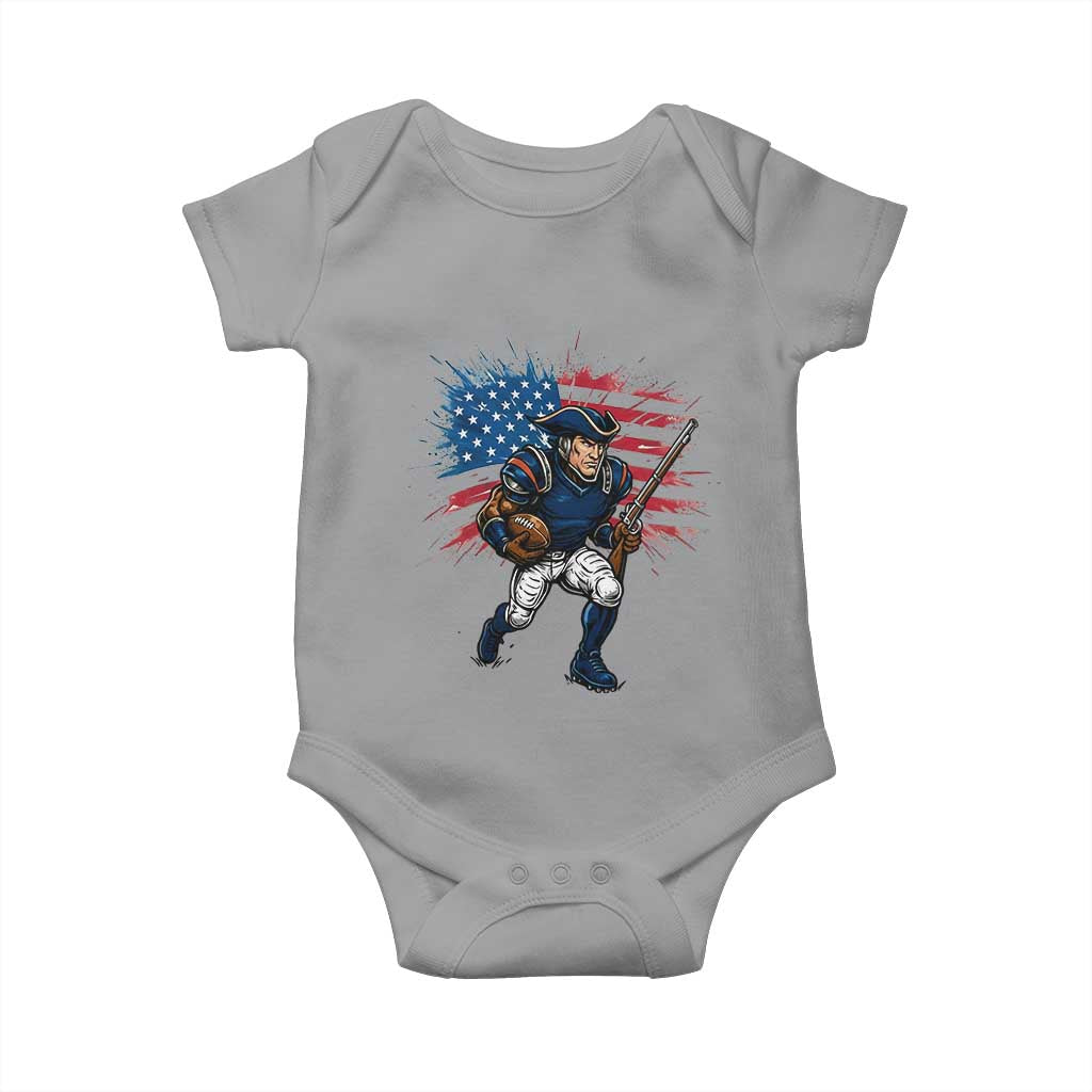 NE Football Fan Supporter Baby Onesie American Flag Pride Gift TS12 Sport Gray Print Your Wear