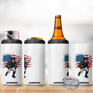 NE Football Fan Supporter 4 in 1 Can Cooler Tumbler American Flag Pride Gift TS12 Print Your Wear