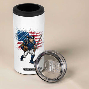 NE Football Fan Supporter 4 in 1 Can Cooler Tumbler American Flag Pride Gift TS12 Print Your Wear