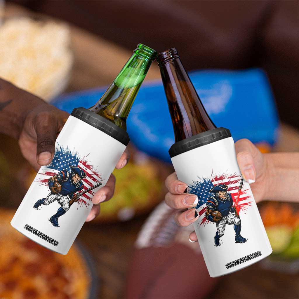 NE Football Fan Supporter 4 in 1 Can Cooler Tumbler American Flag Pride Gift TS12 Print Your Wear