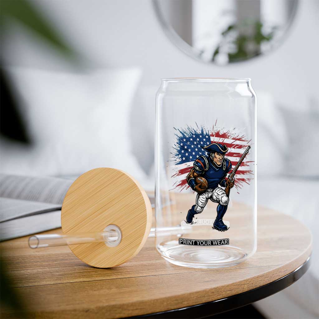 NE Football Fan Supporter Glass Can American Flag Pride Gift TS12 Print Your Wear