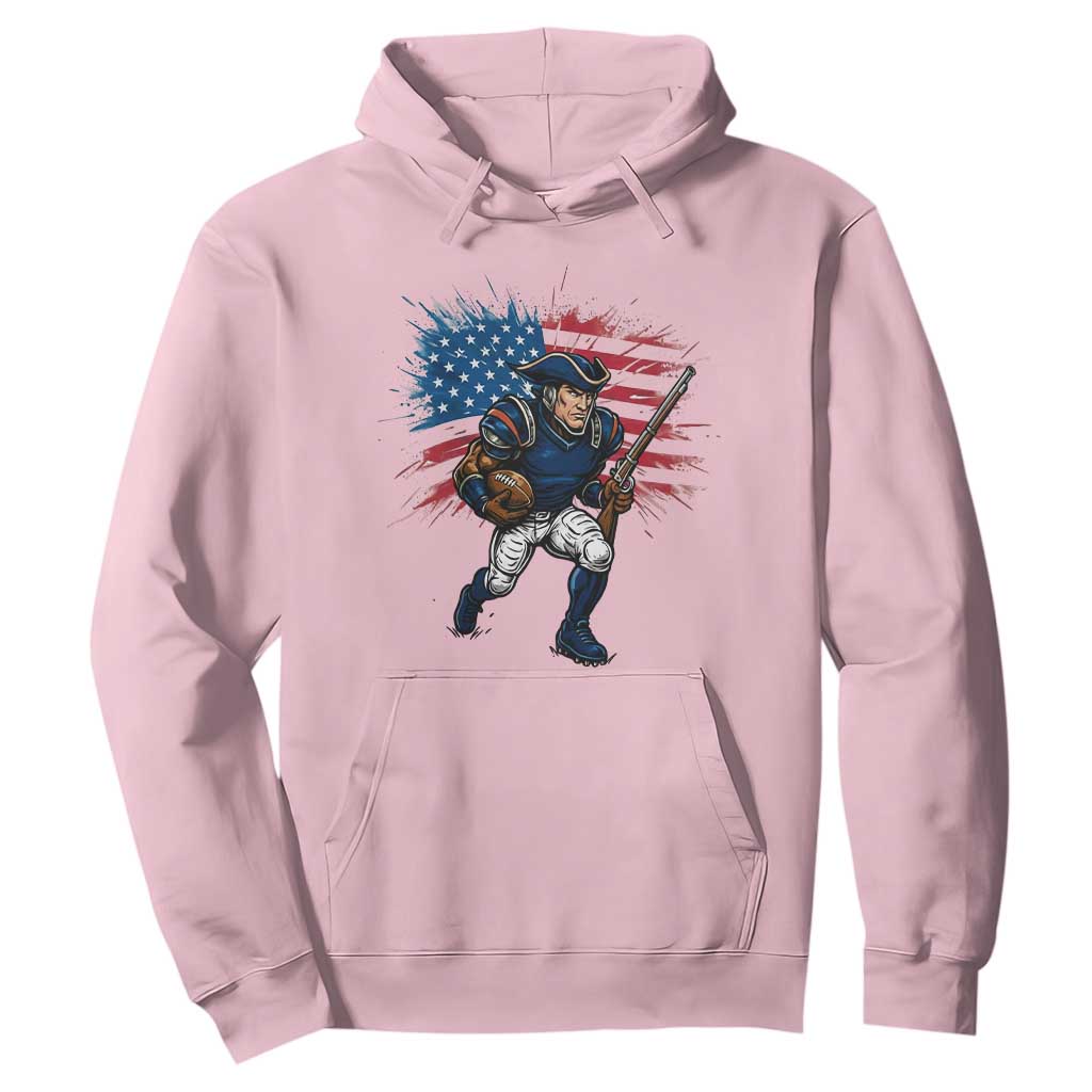 NE Football Fan Supporter Hoodie American Flag Pride Gift TS12 Light Pink Print Your Wear