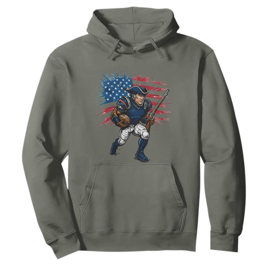 NE Football Fan Supporter Hoodie American Flag Pride Gift TS12 Military Green Print Your Wear