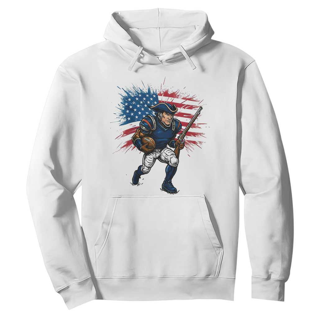 NE Football Fan Supporter Hoodie American Flag Pride Gift TS12 White Print Your Wear