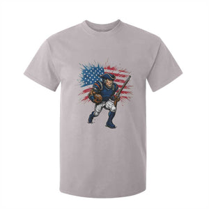 NE Football Fan Supporter T Shirt For Kid American Flag Pride Gift TS12 Ice Gray Print Your Wear
