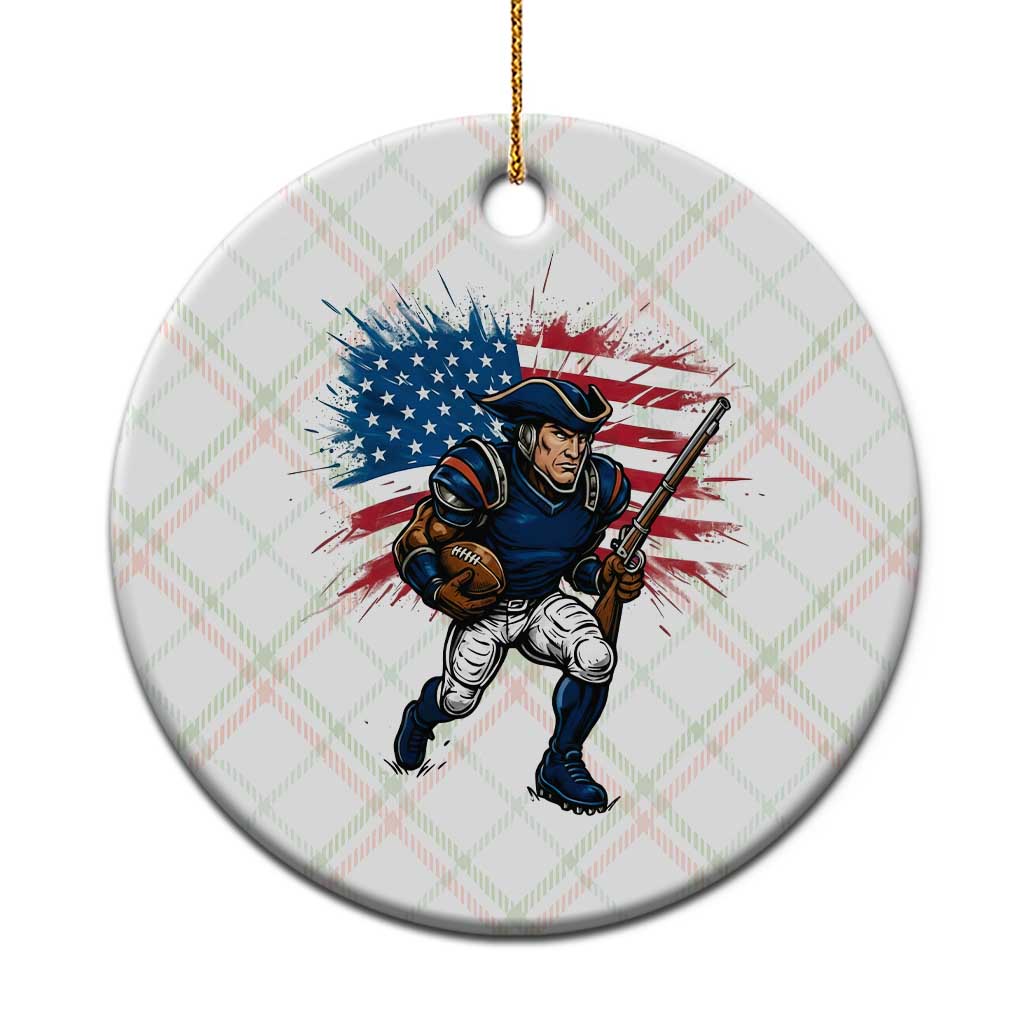 NE Football Fan Supporter Ceramic Ornament American Flag Pride Gift TS12 1pc Christmas Plaid Print Your Wear