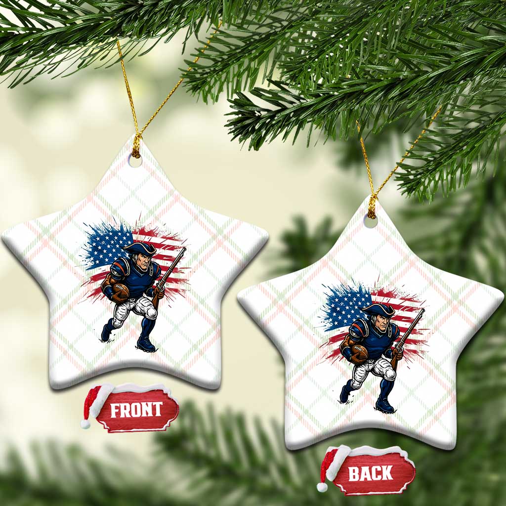 NE Football Fan Supporter Ceramic Ornament American Flag Pride Gift TS12 Print Your Wear