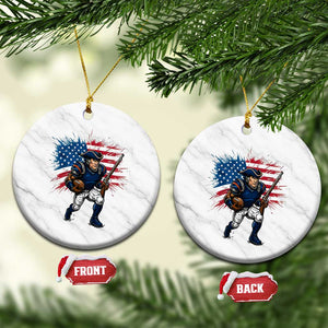 NE Football Fan Supporter Ceramic Ornament American Flag Pride Gift TS12 1pc White Marble Print Your Wear