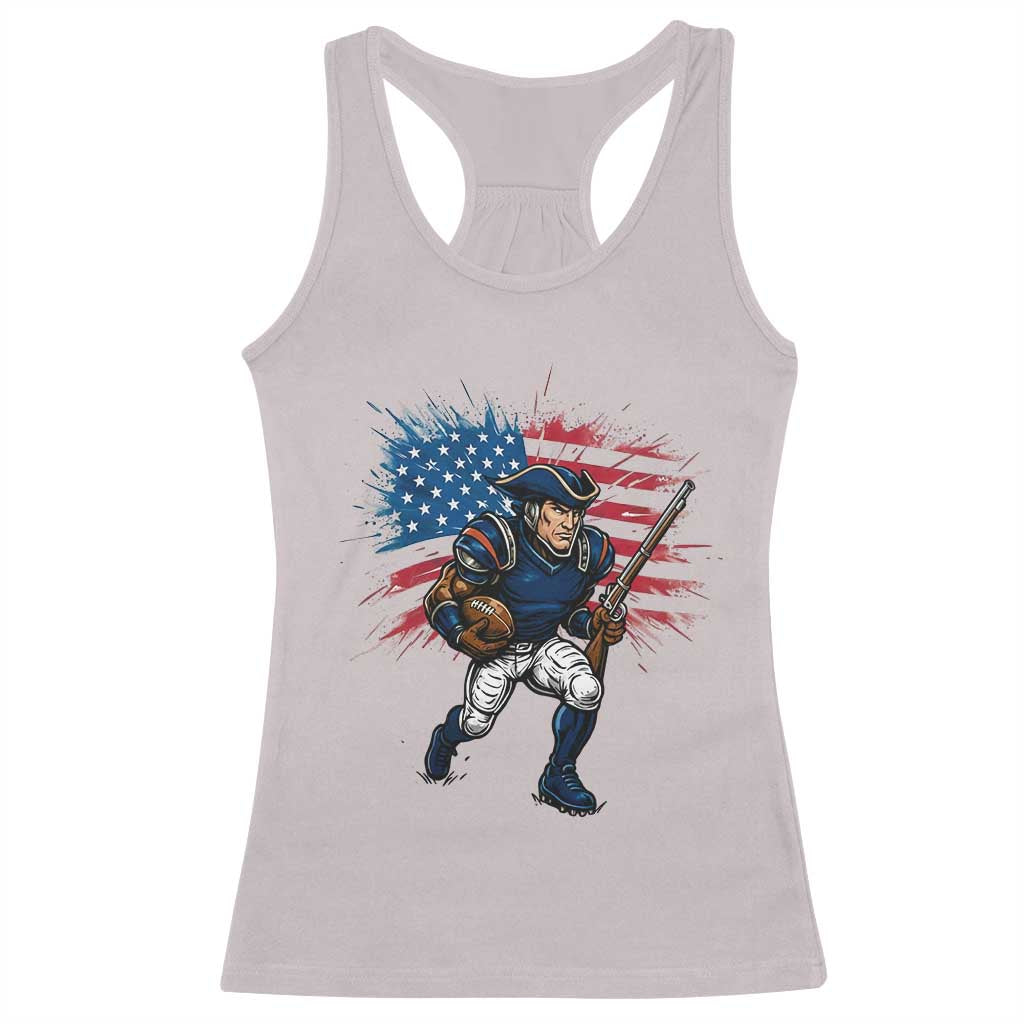 NE Football Fan Supporter Racerback Tank Top American Flag Pride Gift TS12 Ice Gray Print Your Wear