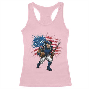NE Football Fan Supporter Racerback Tank Top American Flag Pride Gift TS12 Light Pink Print Your Wear