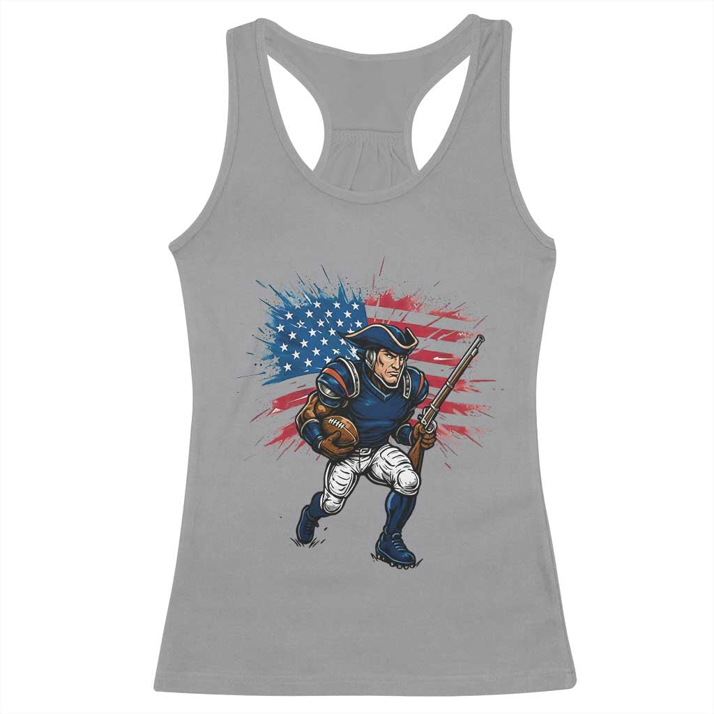 NE Football Fan Supporter Racerback Tank Top American Flag Pride Gift TS12 Sport Gray Print Your Wear