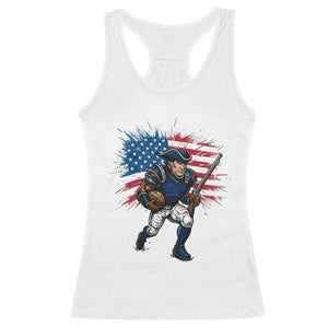 NE Football Fan Supporter Racerback Tank Top American Flag Pride Gift TS12 White Print Your Wear