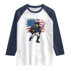 NE Football Fan Supporter Raglan Shirt American Flag Pride Gift TS12 White Navy Print Your Wear