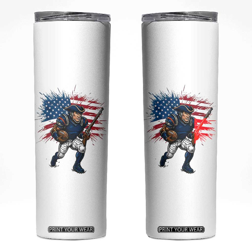 NE Football Fan Supporter Skinny Tumbler American Flag Pride Gift TS12 White Print Your Wear