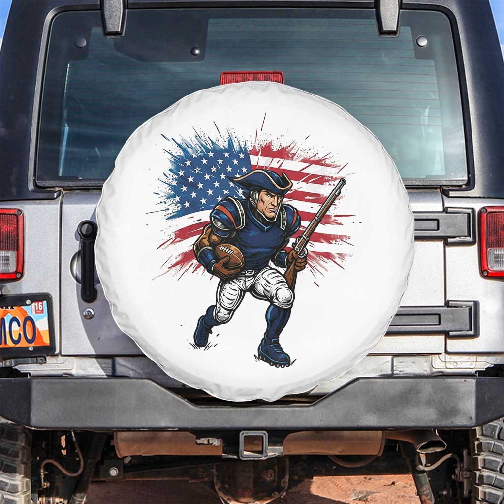 NE Football Fan Supporter Spare Tire Cover American Flag Pride Gift TS12 No hole White Print Your Wear