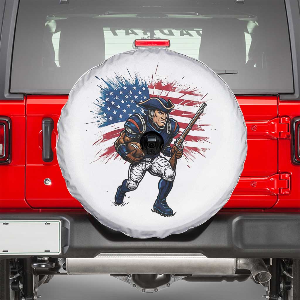 NE Football Fan Supporter Spare Tire Cover American Flag Pride Gift TS12 White Print Your Wear