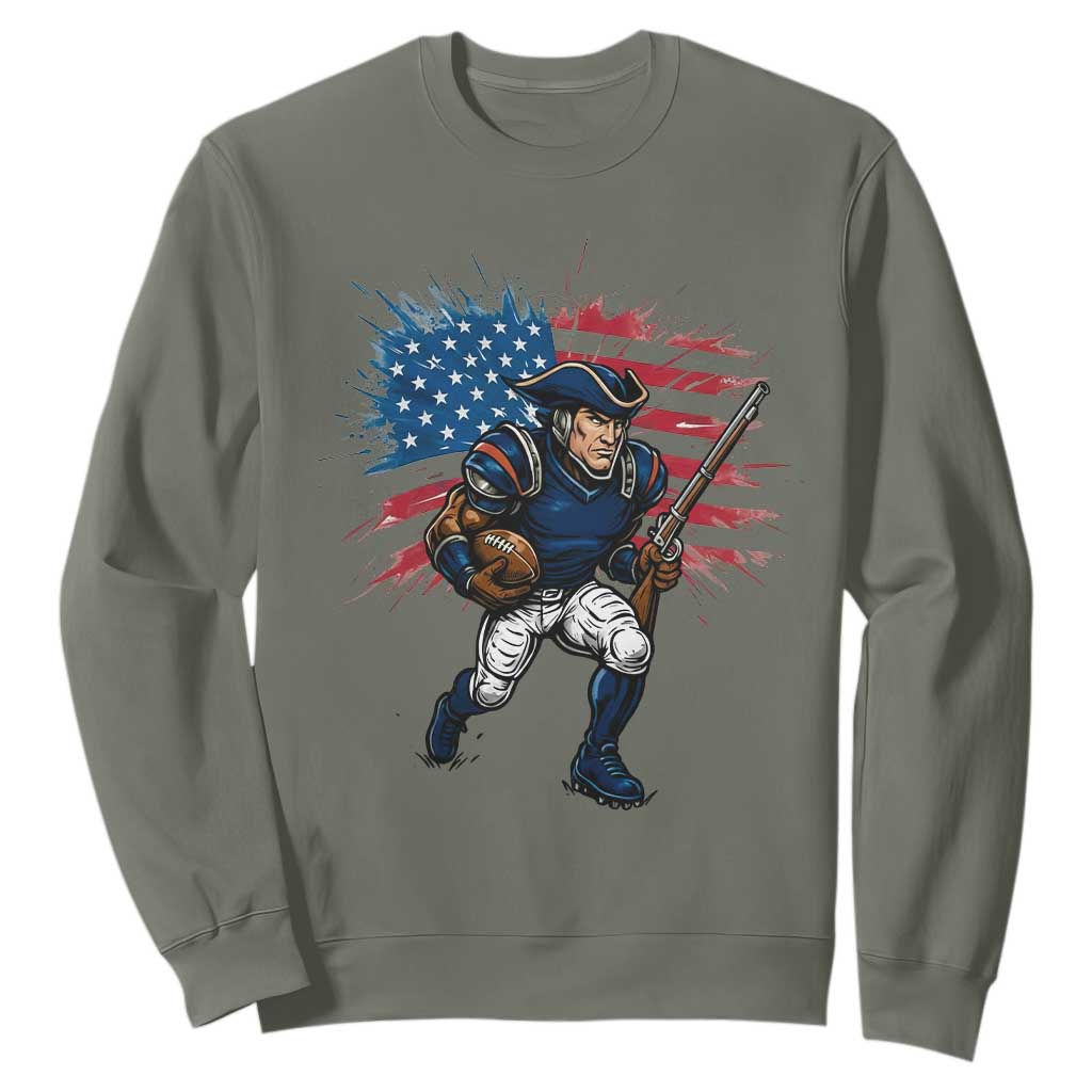 NE Football Fan Supporter Sweatshirt American Flag Pride Gift TS12 Military Green Print Your Wear