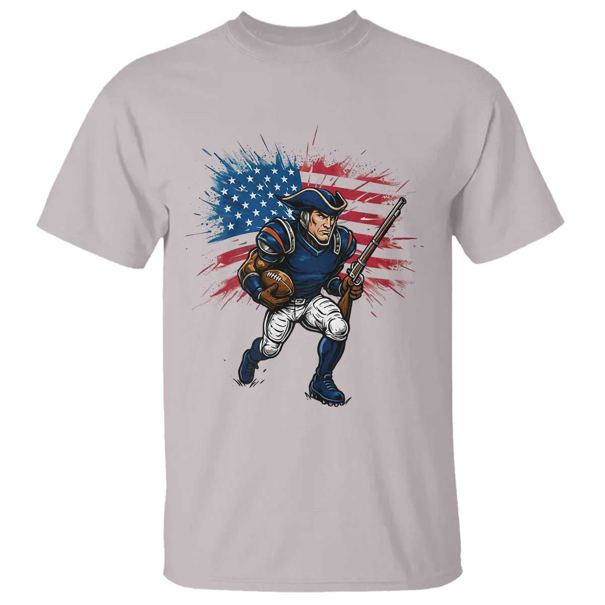 NE Football Fan Supporter T Shirt American Flag Pride Gift TS12 Ice Gray Print Your Wear