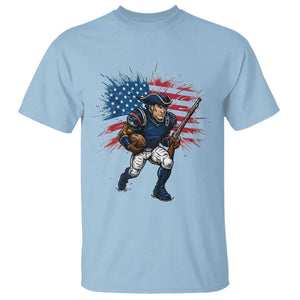 NE Football Fan Supporter T Shirt American Flag Pride Gift TS12 Light Blue Print Your Wear