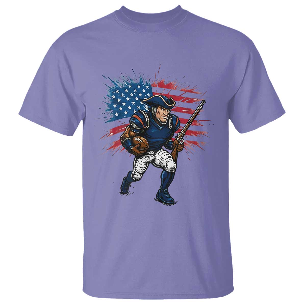 NE Football Fan Supporter T Shirt American Flag Pride Gift TS12 Violet Print Your Wear