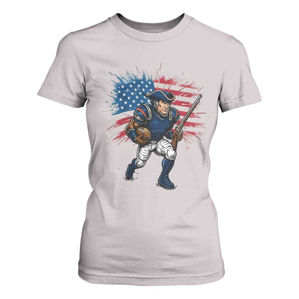 NE Football Fan Supporter T Shirt For Women American Flag Pride Gift TS12 Ice Gray Print Your Wear
