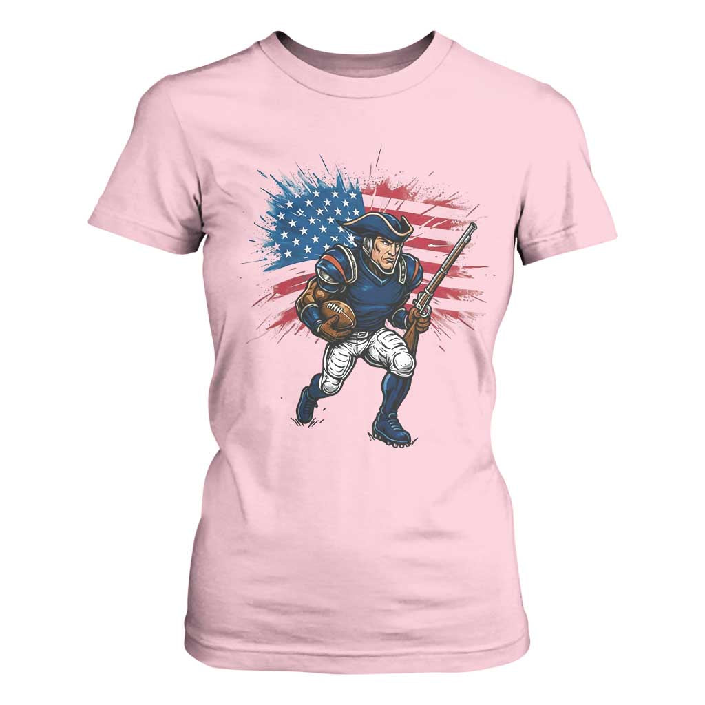 NE Football Fan Supporter T Shirt For Women American Flag Pride Gift TS12 Light Pink Print Your Wear