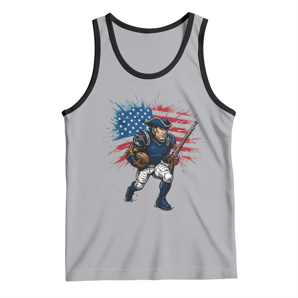 NE Football Fan Supporter Tank Top American Flag Pride Gift TS12 Athletic Heather Black Print Your Wear