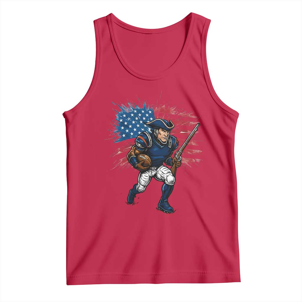 NE Football Fan Supporter Tank Top American Flag Pride Gift TS12 Red Print Your Wear