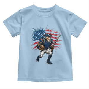 NE Football Fan Supporter Toddler T Shirt American Flag Pride Gift TS12 Light Blue Print Your Wear