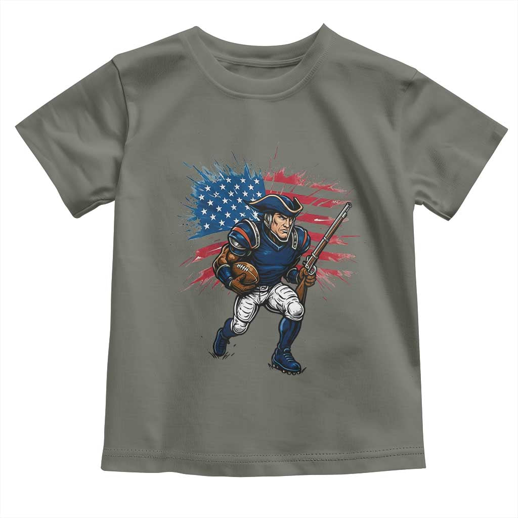 NE Football Fan Supporter Toddler T Shirt American Flag Pride Gift TS12 Military Green Print Your Wear