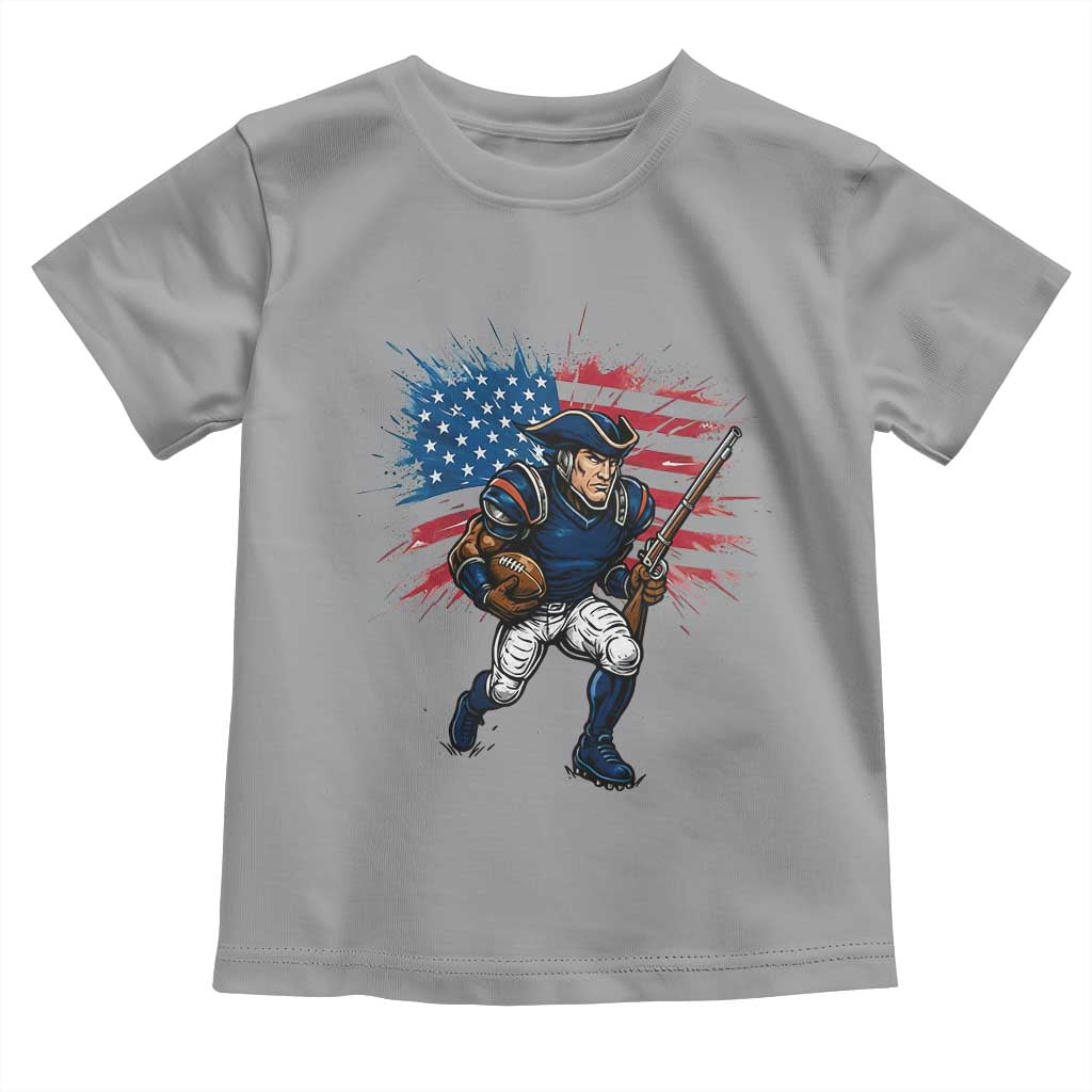NE Football Fan Supporter Toddler T Shirt American Flag Pride Gift TS12 Sport Gray Print Your Wear